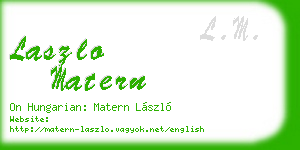 laszlo matern business card