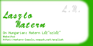 laszlo matern business card